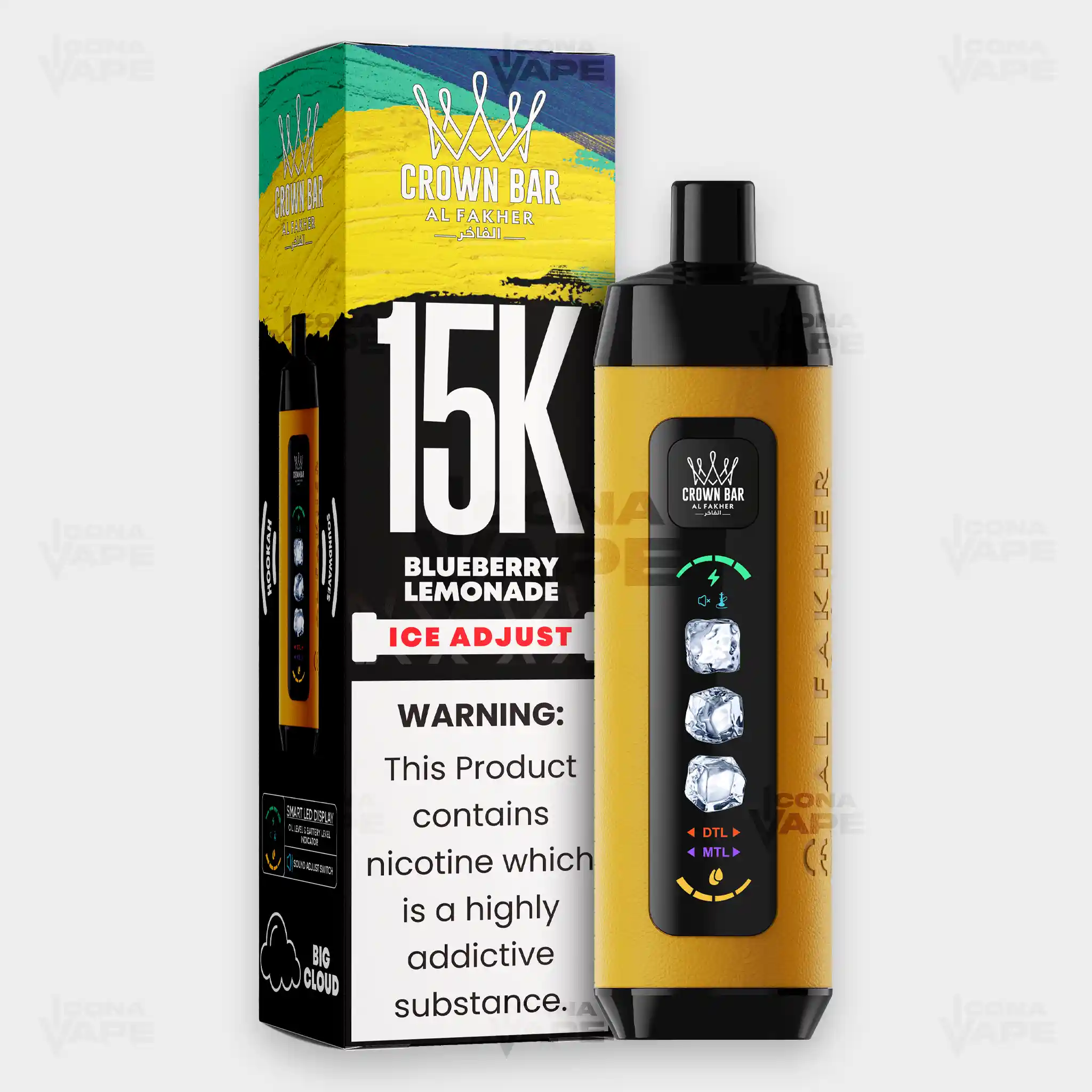 AL FAKHER CROWN BAR 15K ICE ADJUST DISPOSABLE VAPE - Image 10