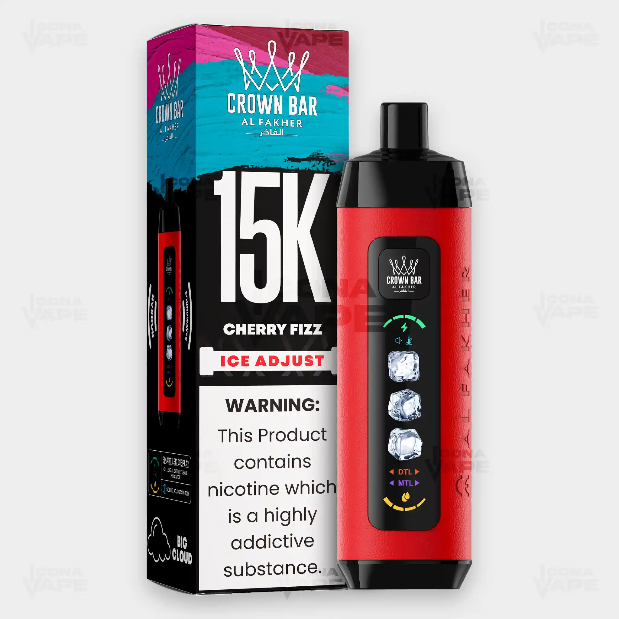 AL FAKHER CROWN BAR 15K ICE ADJUST DISPOSABLE VAPE - Image 14