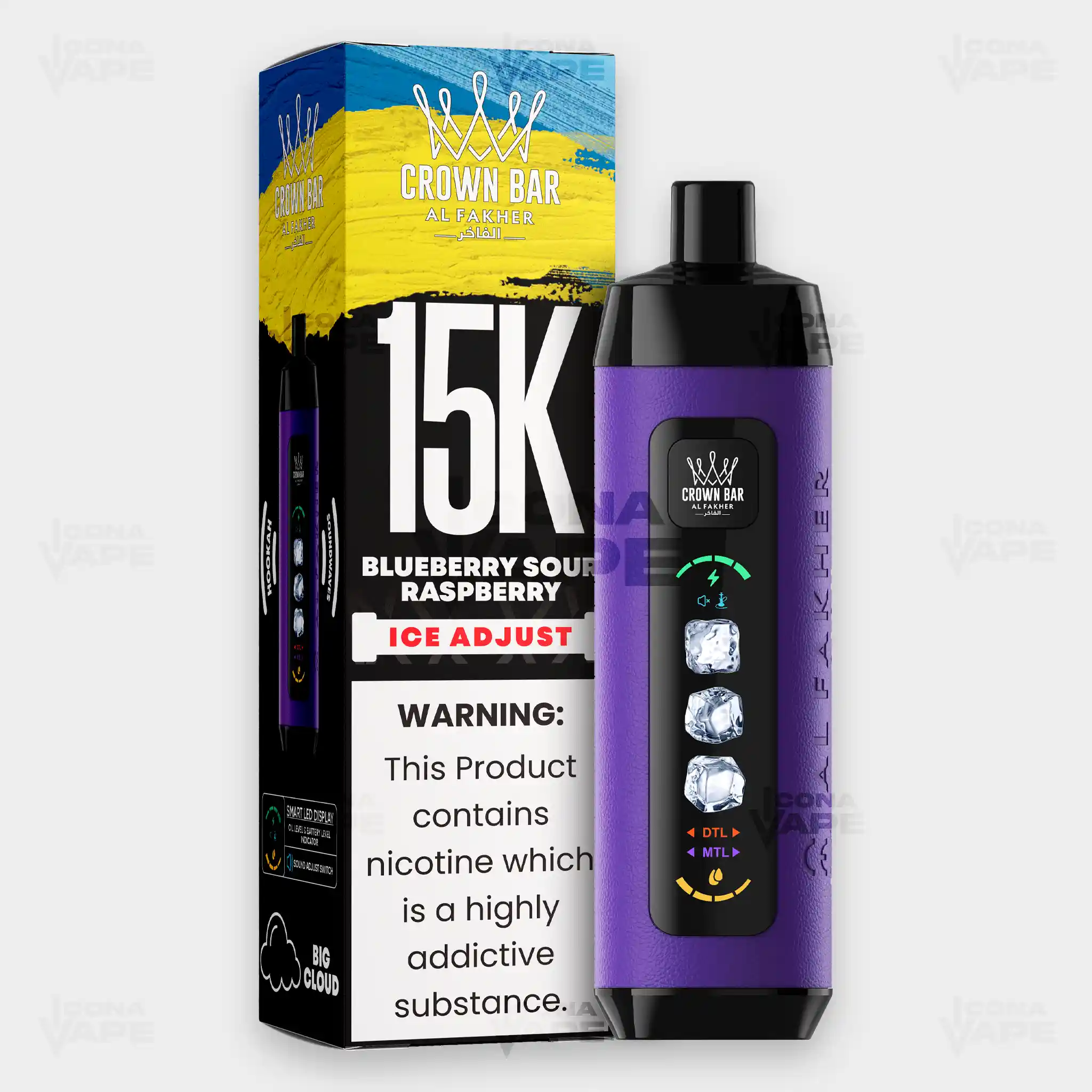 AL FAKHER CROWN BAR 15K ICE ADJUST DISPOSABLE VAPE - Image 16