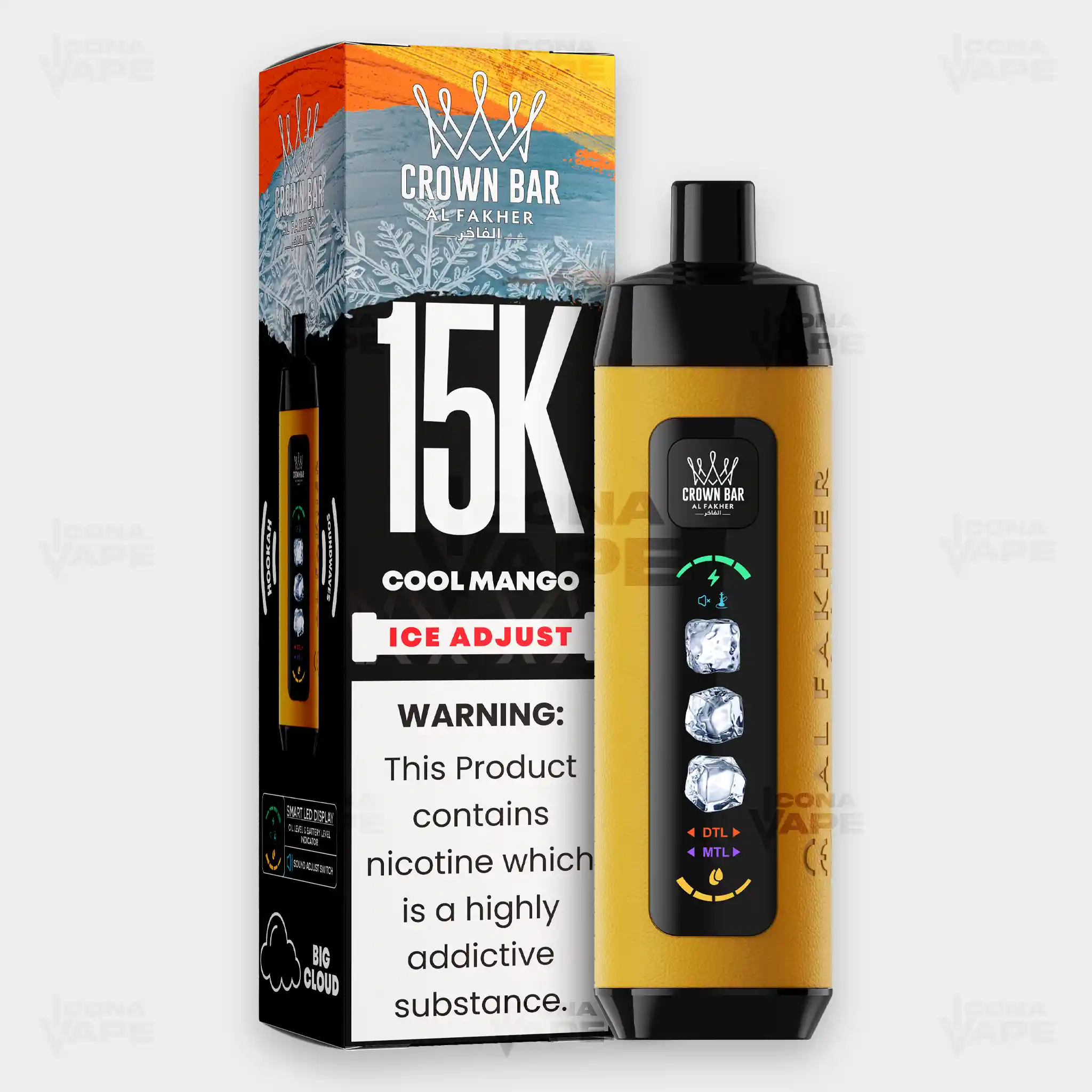 AL FAKHER CROWN BAR 15K ICE ADJUST DISPOSABLE VAPE - Image 17