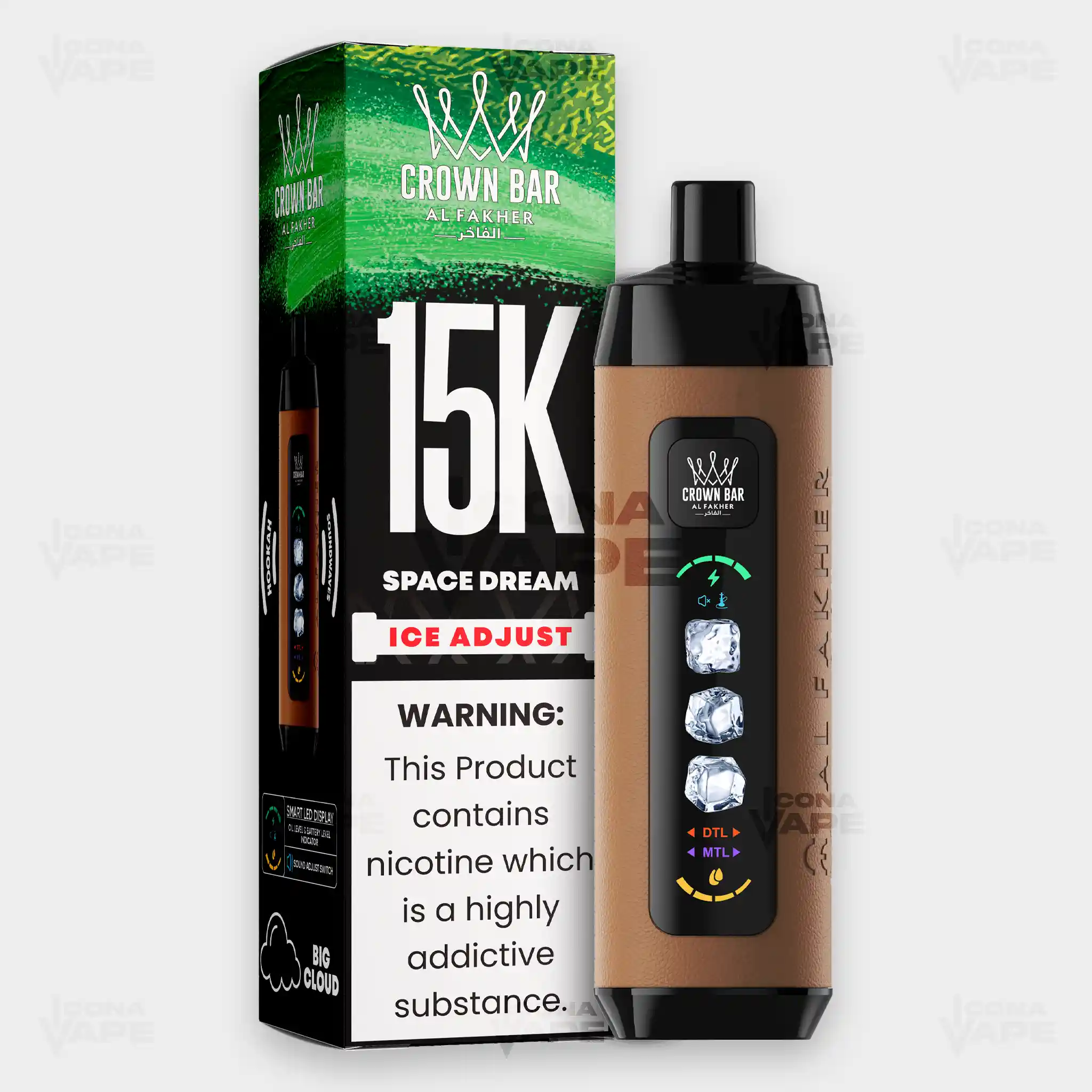 AL FAKHER CROWN BAR 15K ICE ADJUST DISPOSABLE VAPE - Image 37
