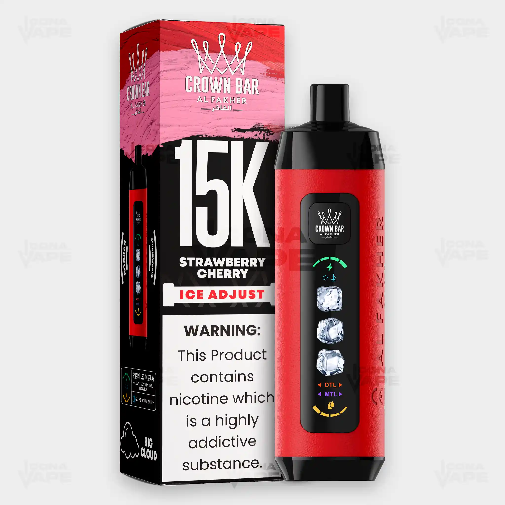 AL FAKHER CROWN BAR 15K ICE ADJUST DISPOSABLE VAPE - Image 39