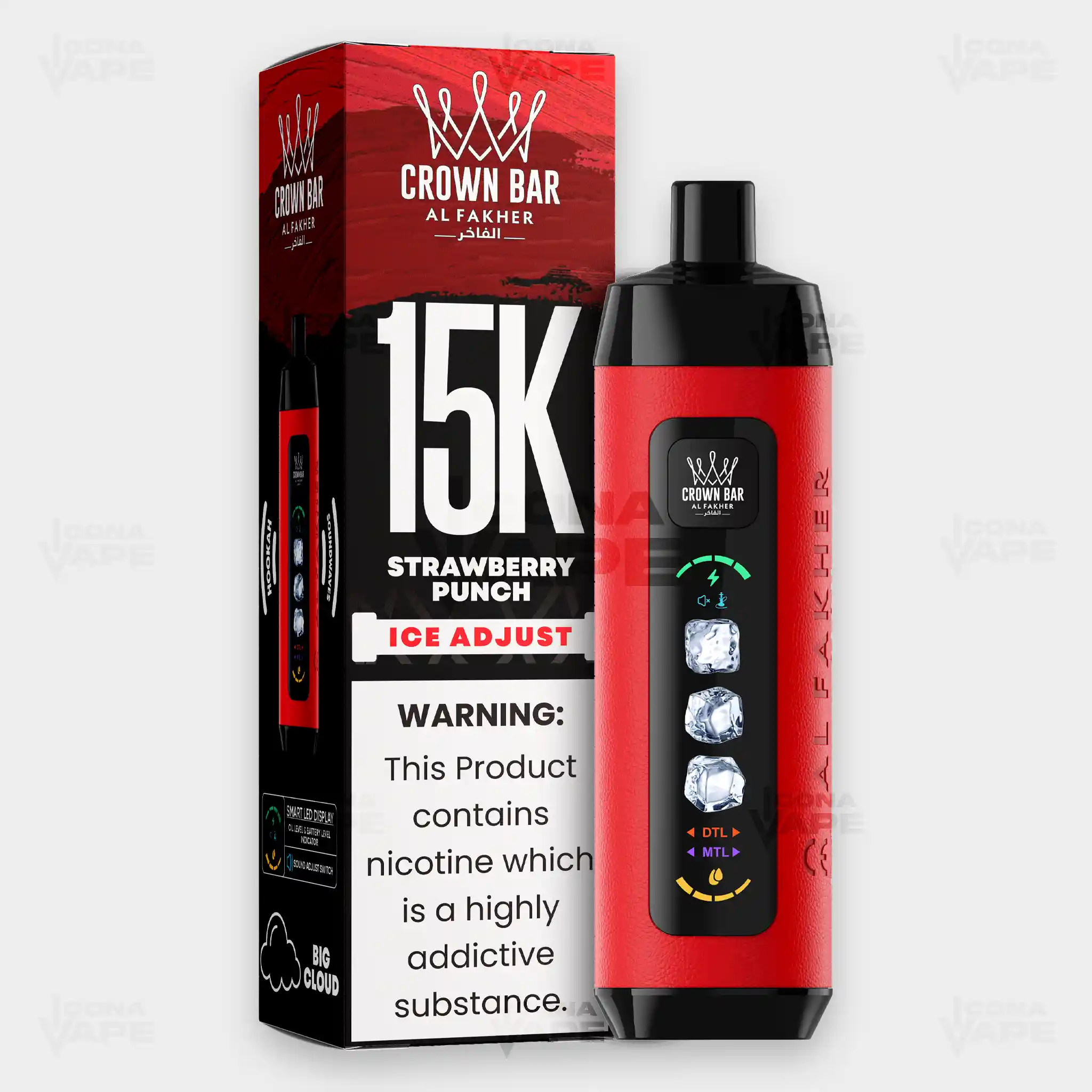 AL FAKHER CROWN BAR 15K ICE ADJUST DISPOSABLE VAPE - Image 40