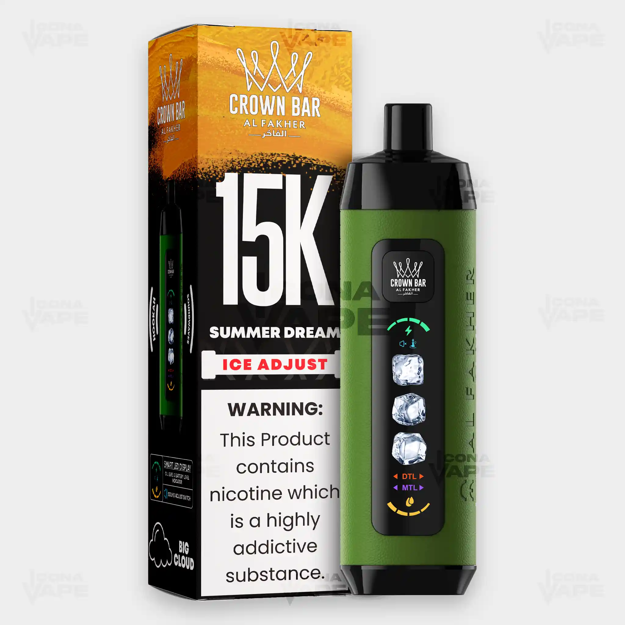 AL FAKHER CROWN BAR 15K ICE ADJUST DISPOSABLE VAPE - Image 41