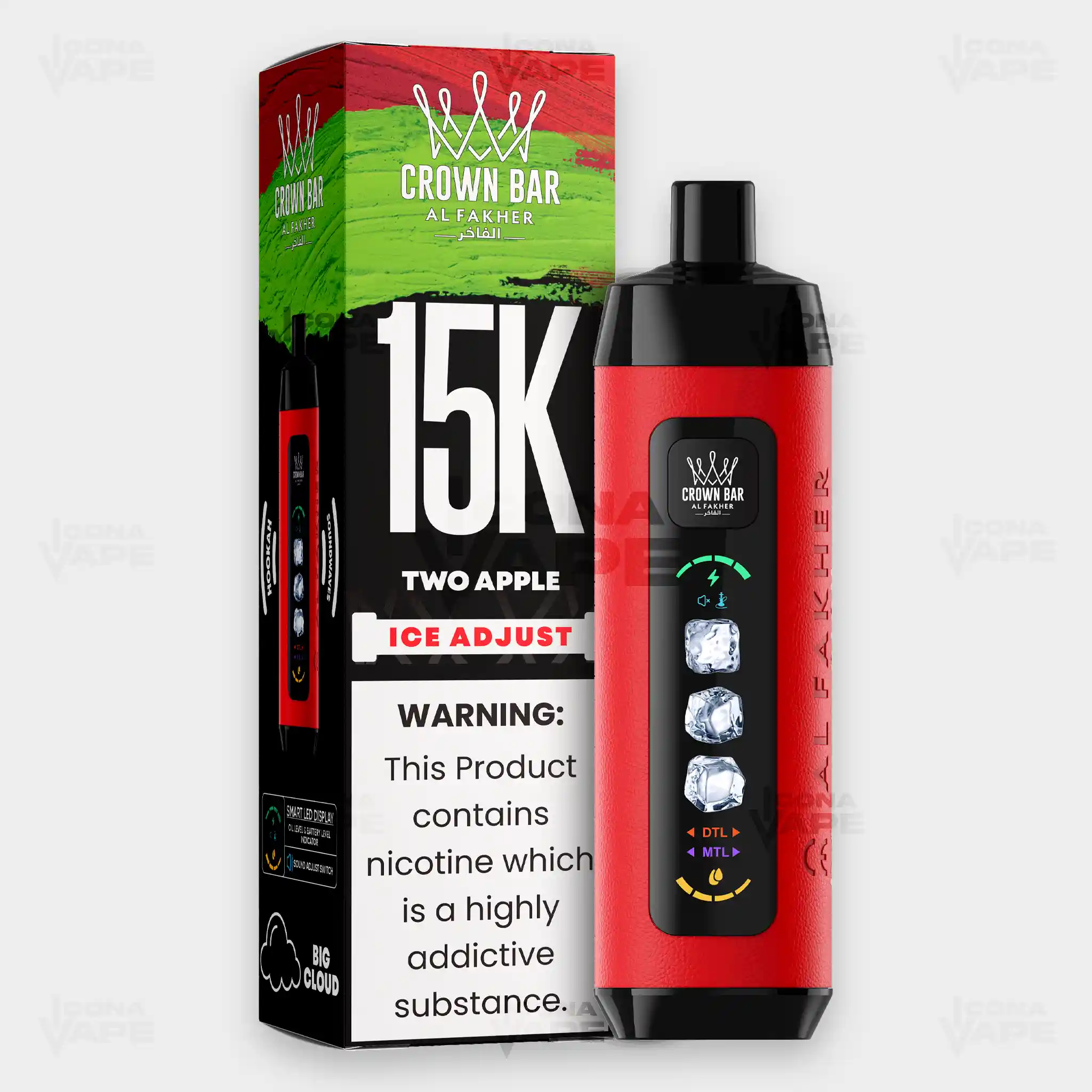 AL FAKHER CROWN BAR 15K ICE ADJUST DISPOSABLE VAPE - Image 42