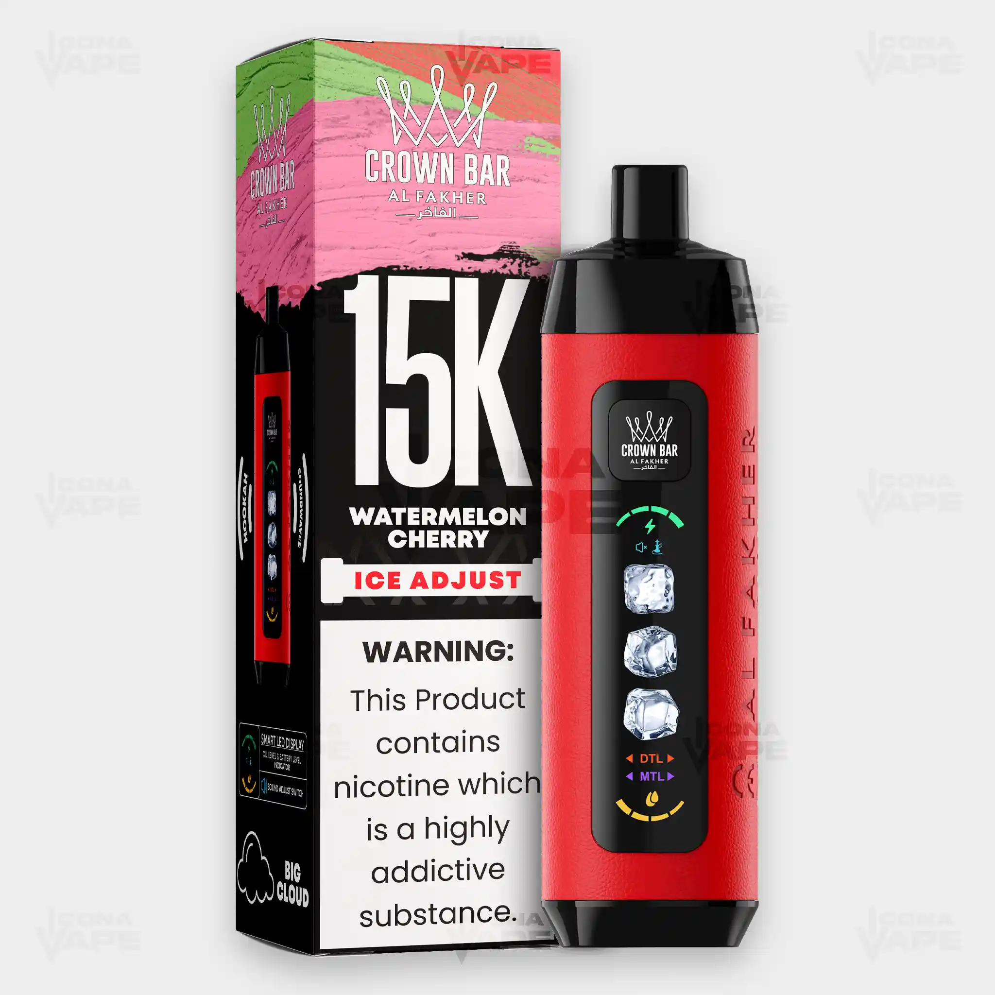 AL FAKHER CROWN BAR 15K ICE ADJUST DISPOSABLE VAPE - Image 43