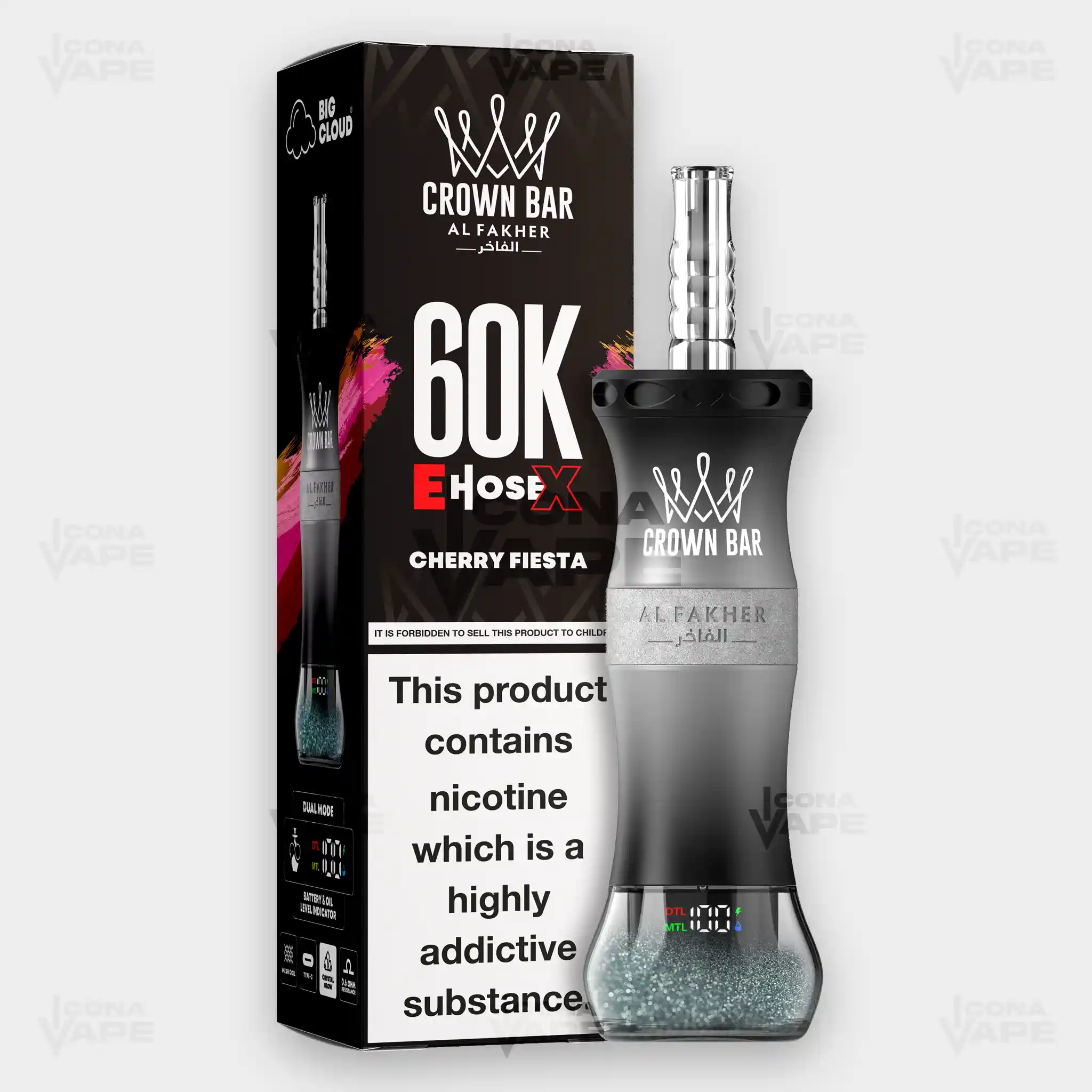 AL FAKHER CROWN BAR 60K E-HOSE X DISPOSABLE VAPE - Image 12