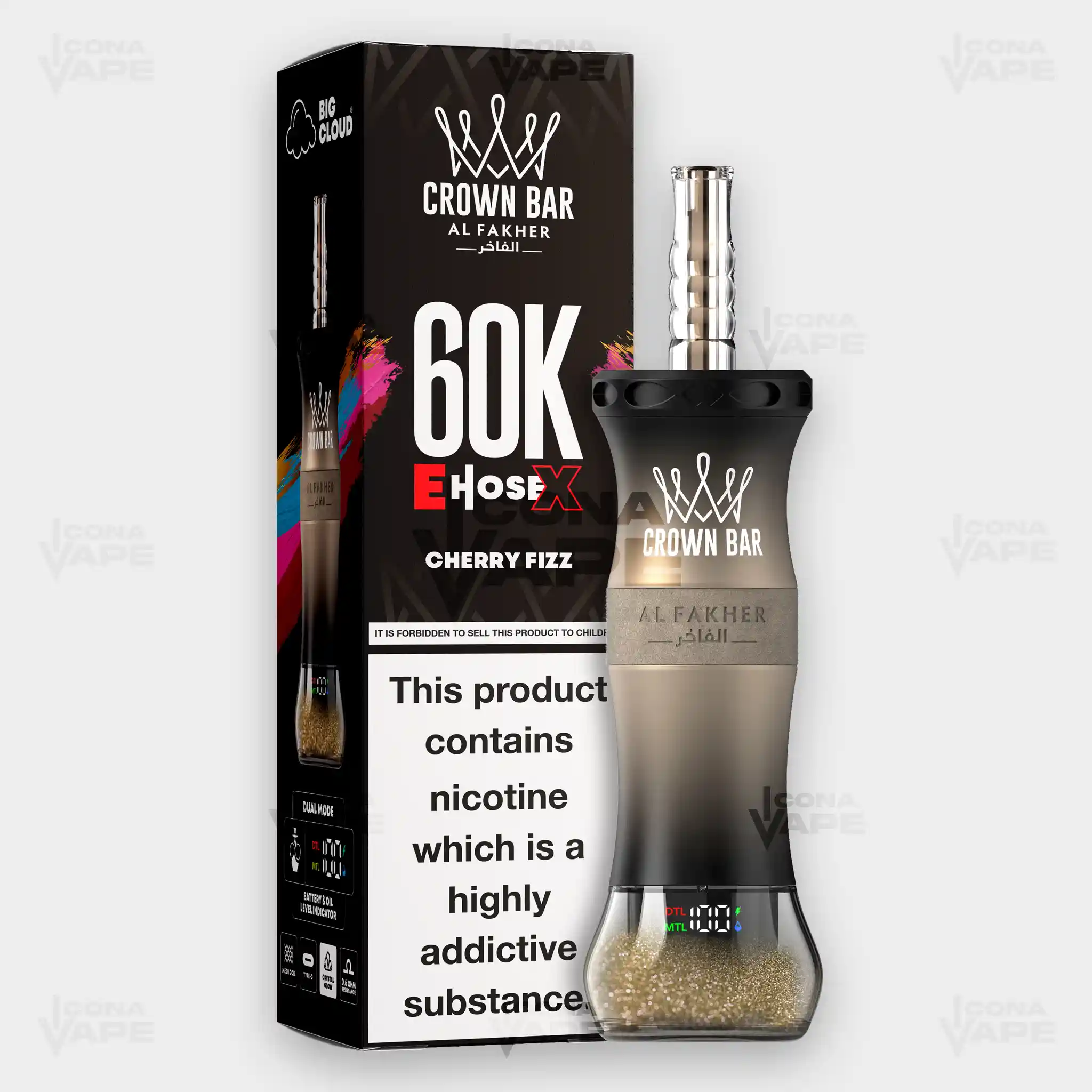 AL FAKHER CROWN BAR 60K E-HOSE X DISPOSABLE VAPE - Image 13