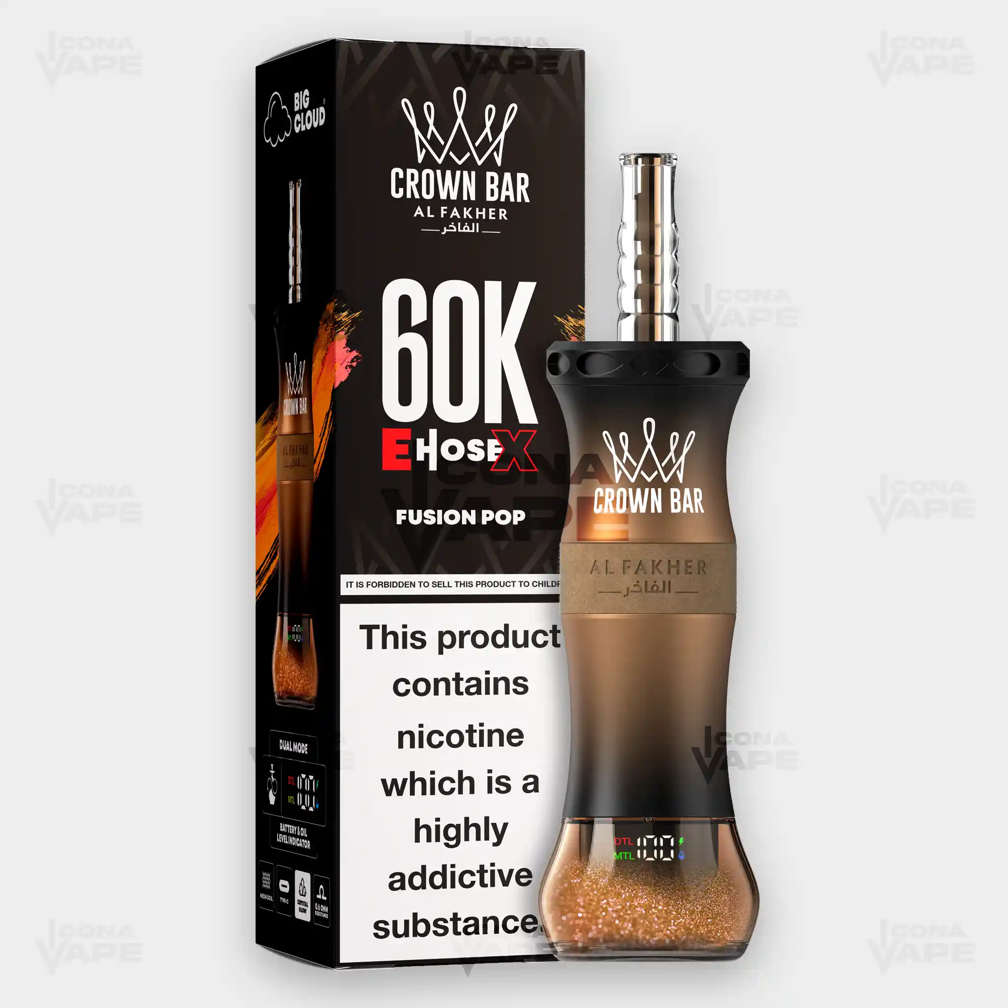 AL FAKHER CROWN BAR 60K E-HOSE X DISPOSABLE VAPE - Image 15