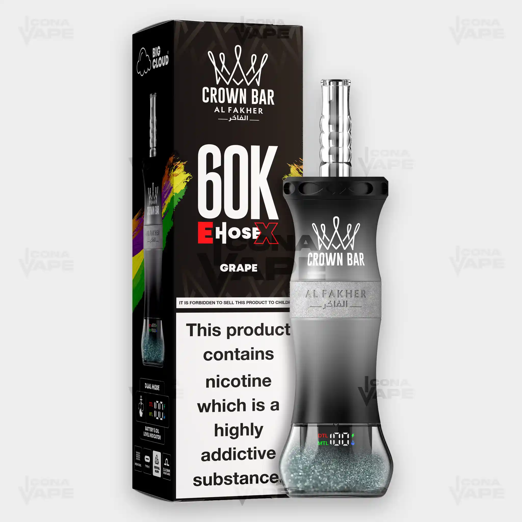 AL FAKHER CROWN BAR 60K E-HOSE X DISPOSABLE VAPE - Image 16