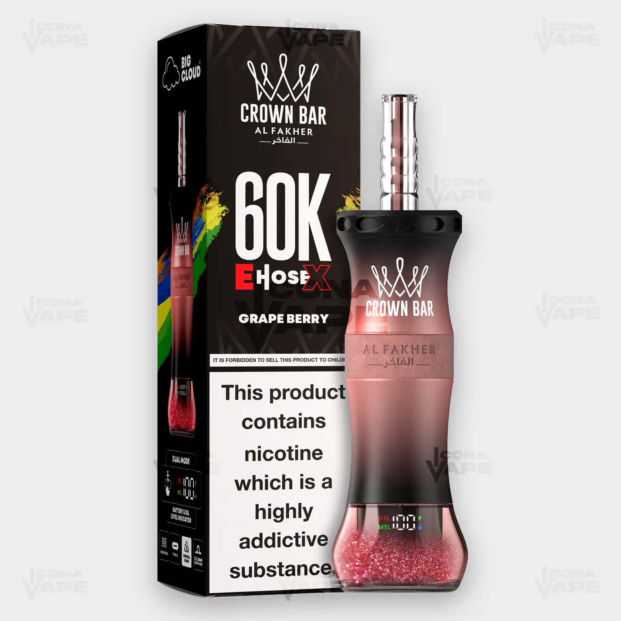 AL FAKHER CROWN BAR 60K E-HOSE X DISPOSABLE VAPE - Image 17