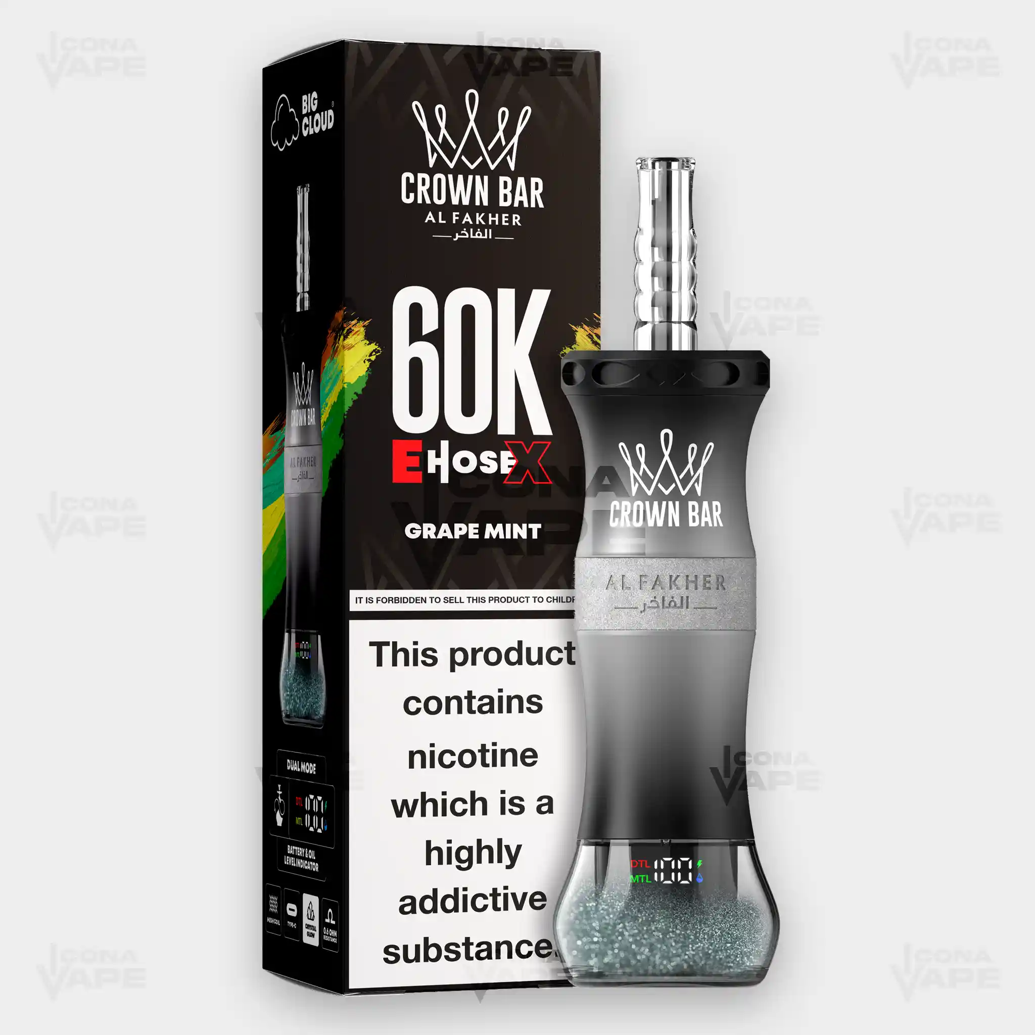 AL FAKHER CROWN BAR 60K E-HOSE X DISPOSABLE VAPE - Image 18