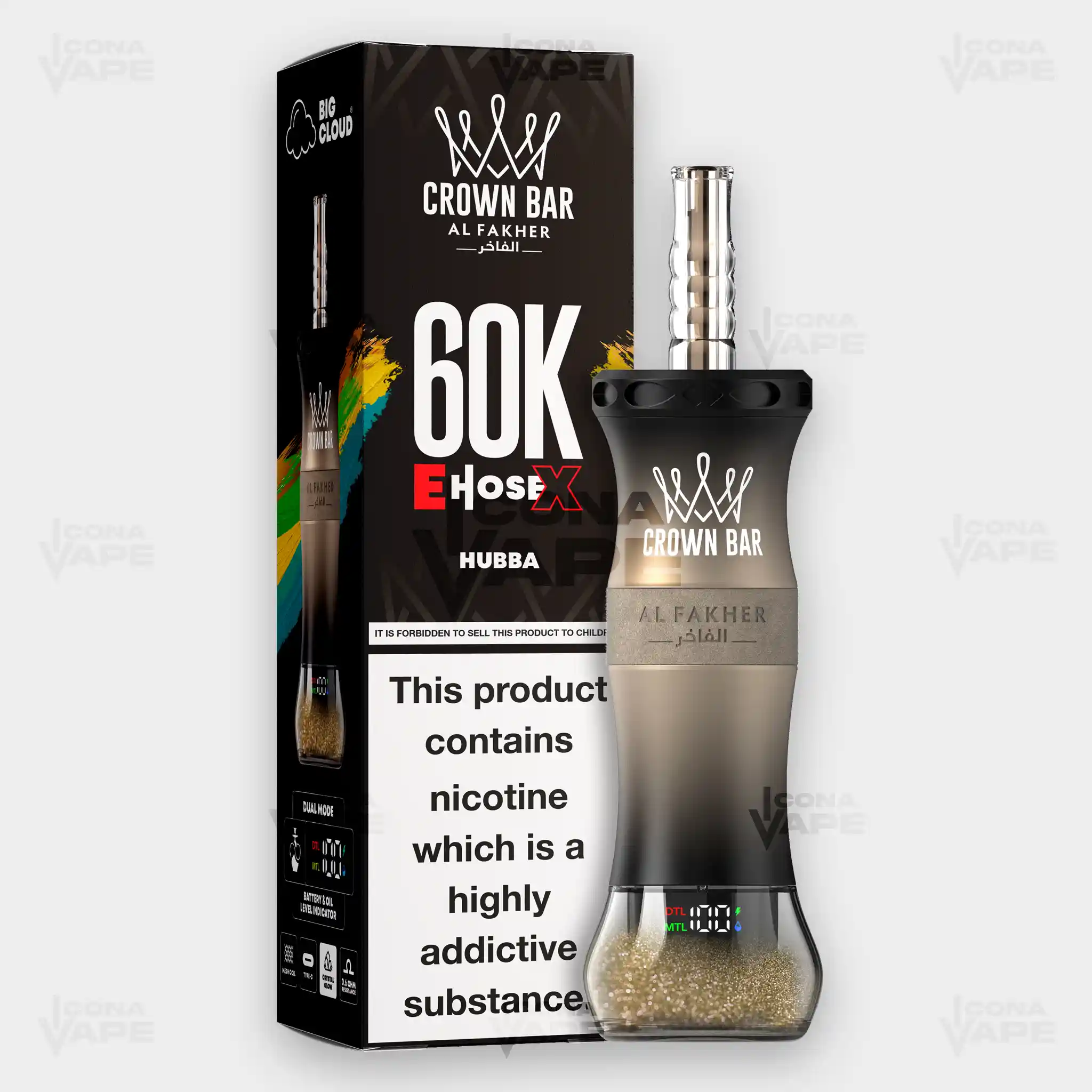 AL FAKHER CROWN BAR 60K E-HOSE X DISPOSABLE VAPE - Image 20