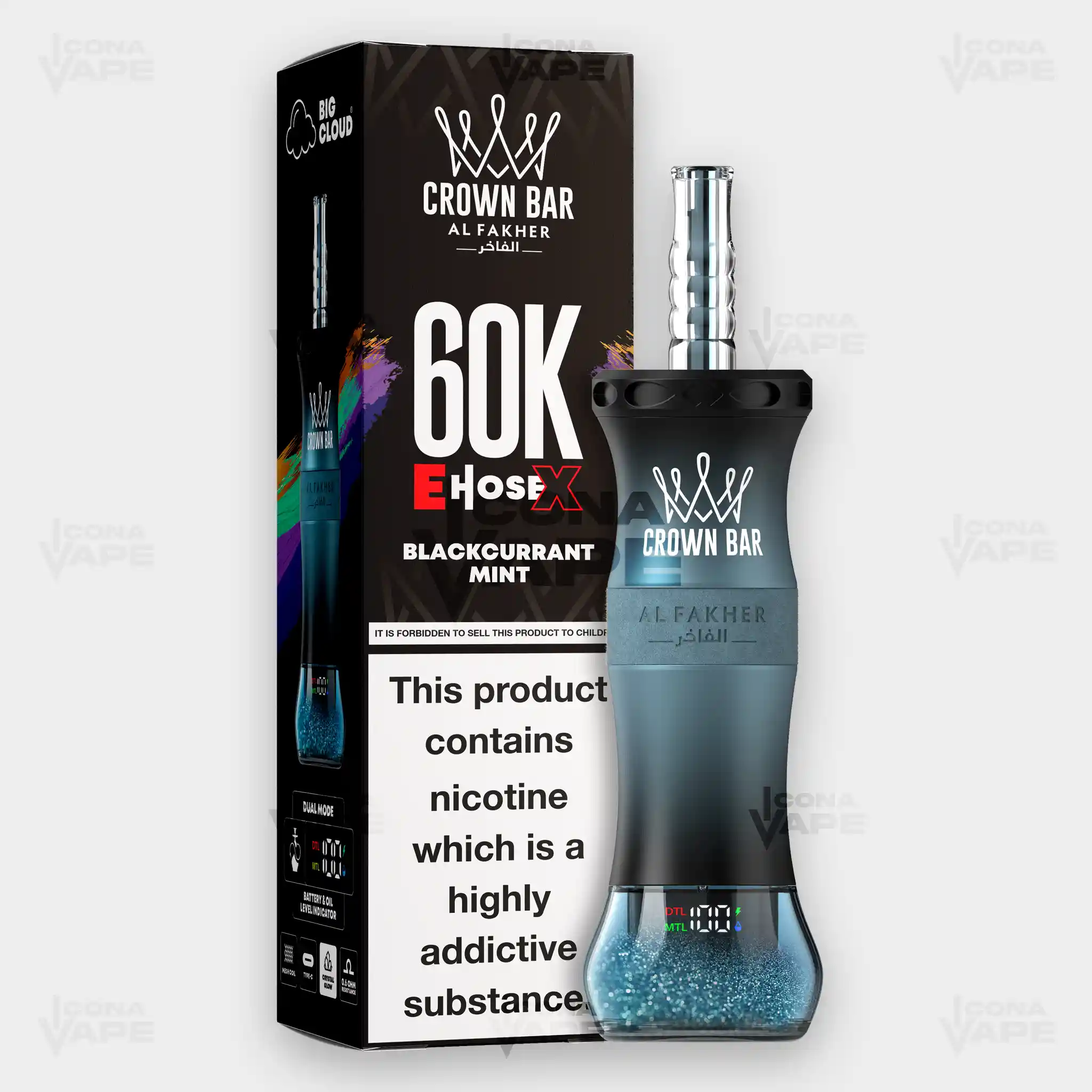 AL FAKHER CROWN BAR 60K E-HOSE X DISPOSABLE VAPE - Image 23
