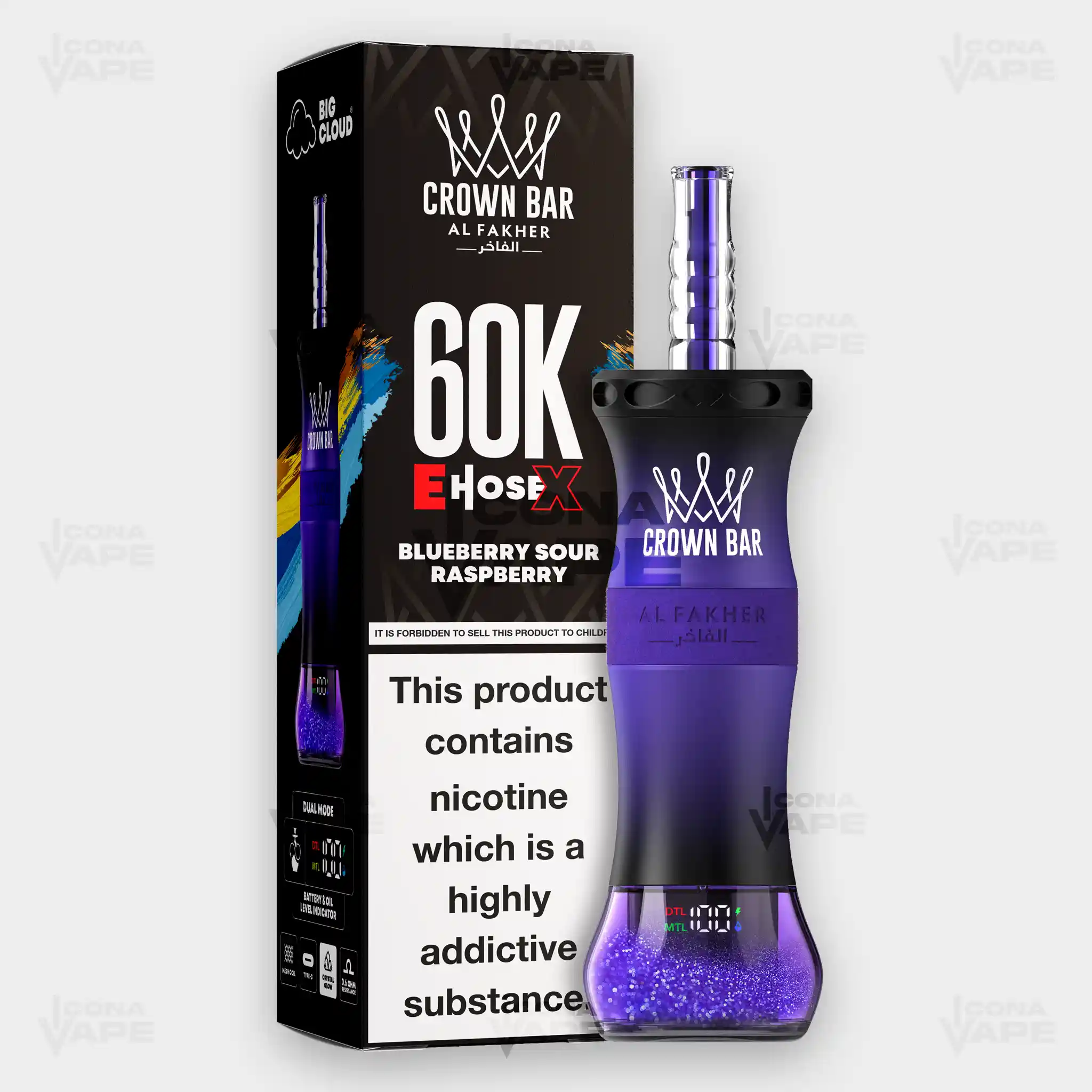 AL FAKHER CROWN BAR 60K E-HOSE X DISPOSABLE VAPE - Image 24