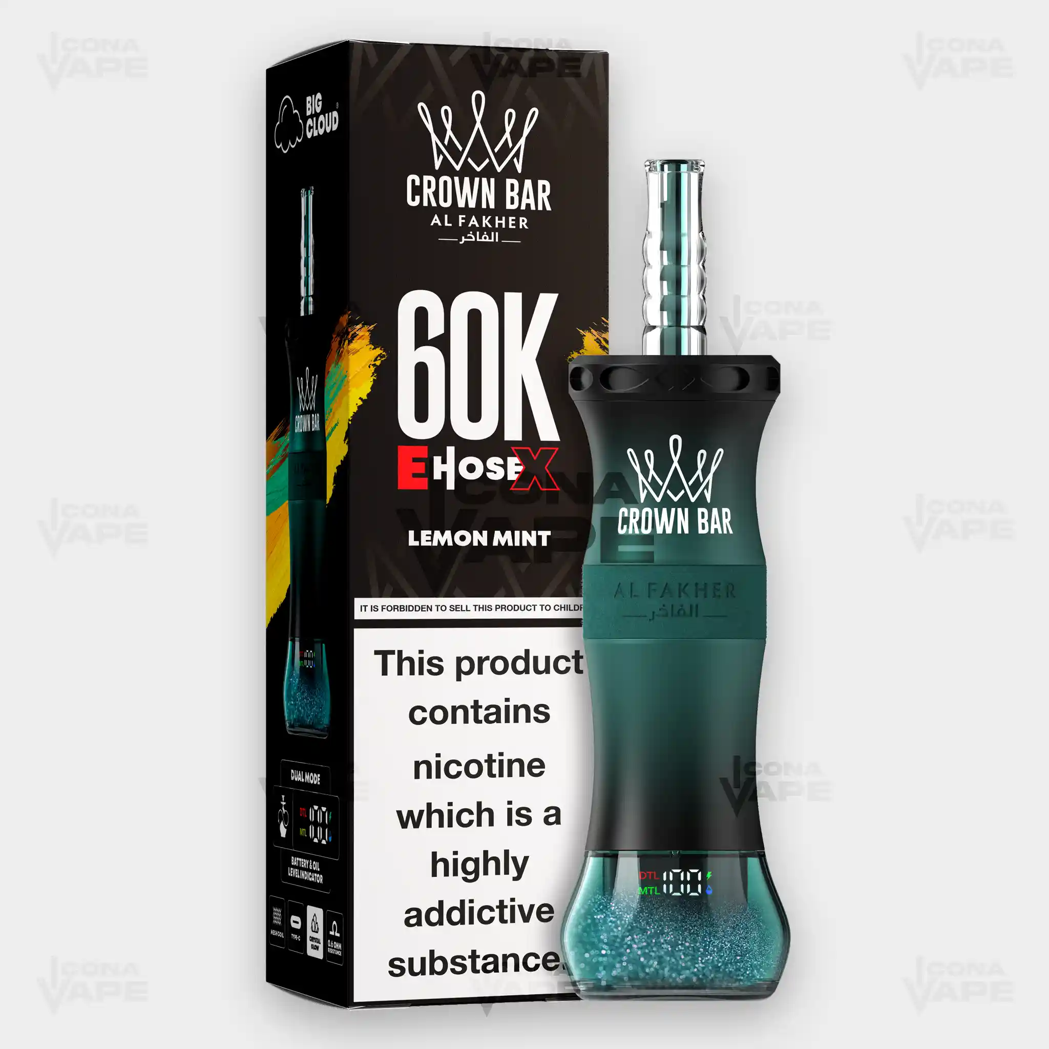 AL FAKHER CROWN BAR 60K E-HOSE X DISPOSABLE VAPE - Image 27