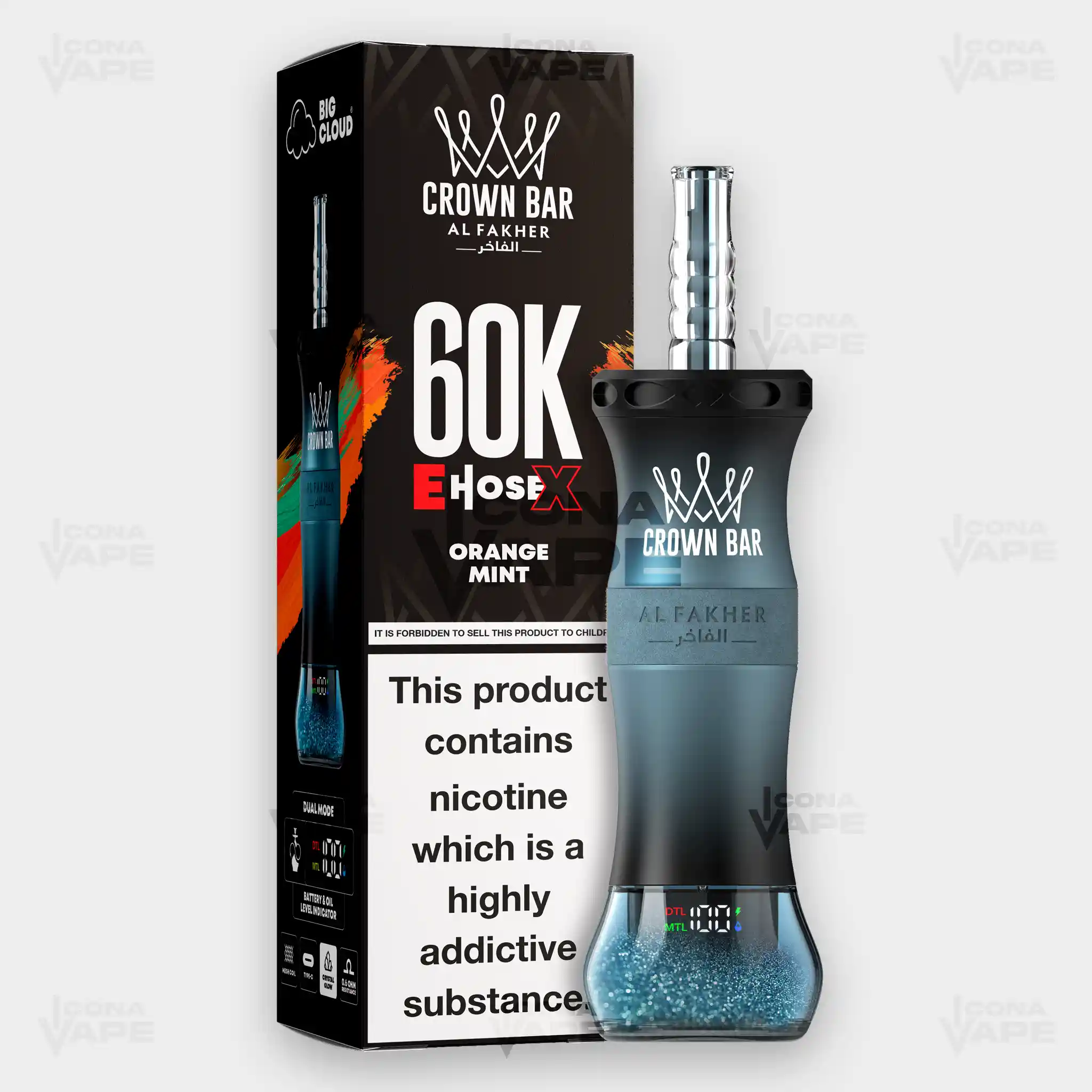 AL FAKHER CROWN BAR 60K E-HOSE X DISPOSABLE VAPE - Image 34
