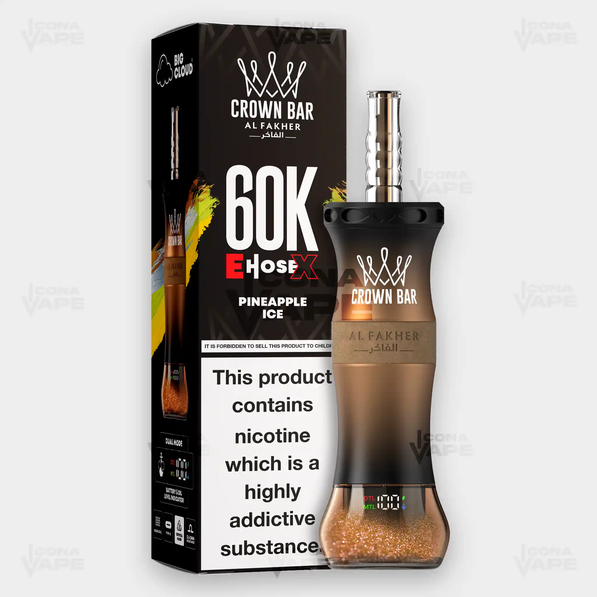 AL FAKHER CROWN BAR 60K E-HOSE X DISPOSABLE VAPE - Image 36