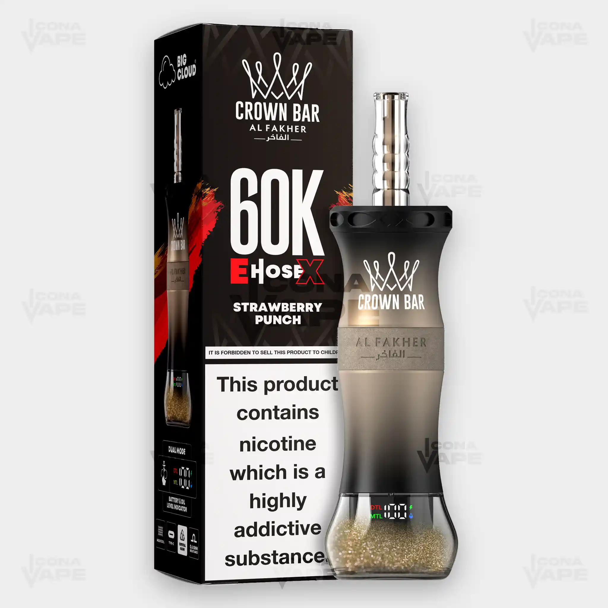 AL FAKHER CROWN BAR 60K E-HOSE X DISPOSABLE VAPE - Image 40
