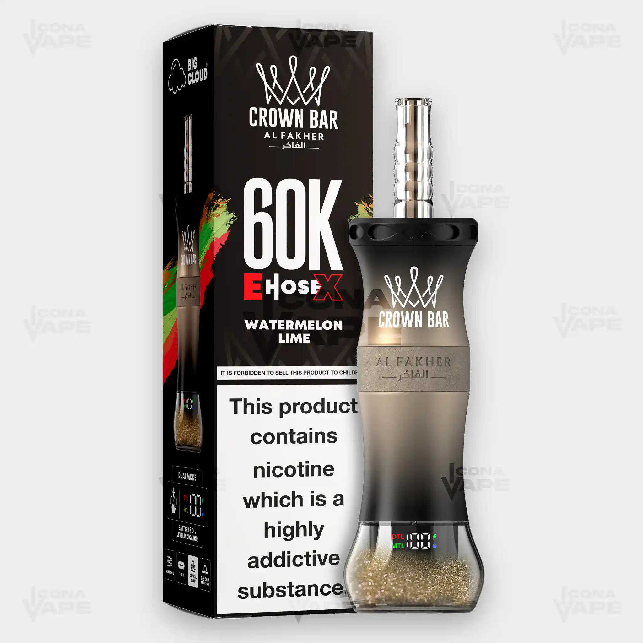 AL FAKHER CROWN BAR 60K E-HOSE X DISPOSABLE VAPE - Image 45