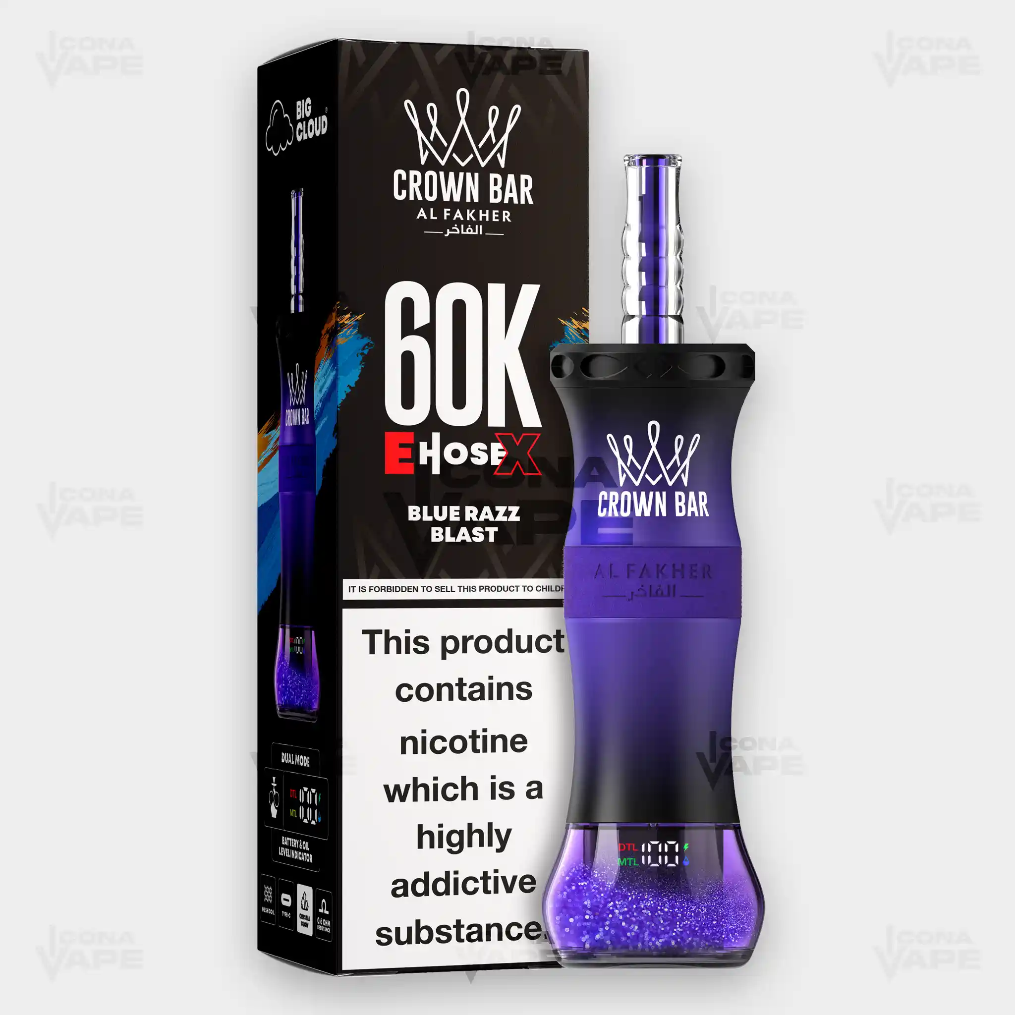 AL FAKHER CROWN BAR 60K E-HOSE X DISPOSABLE VAPE - Image 5