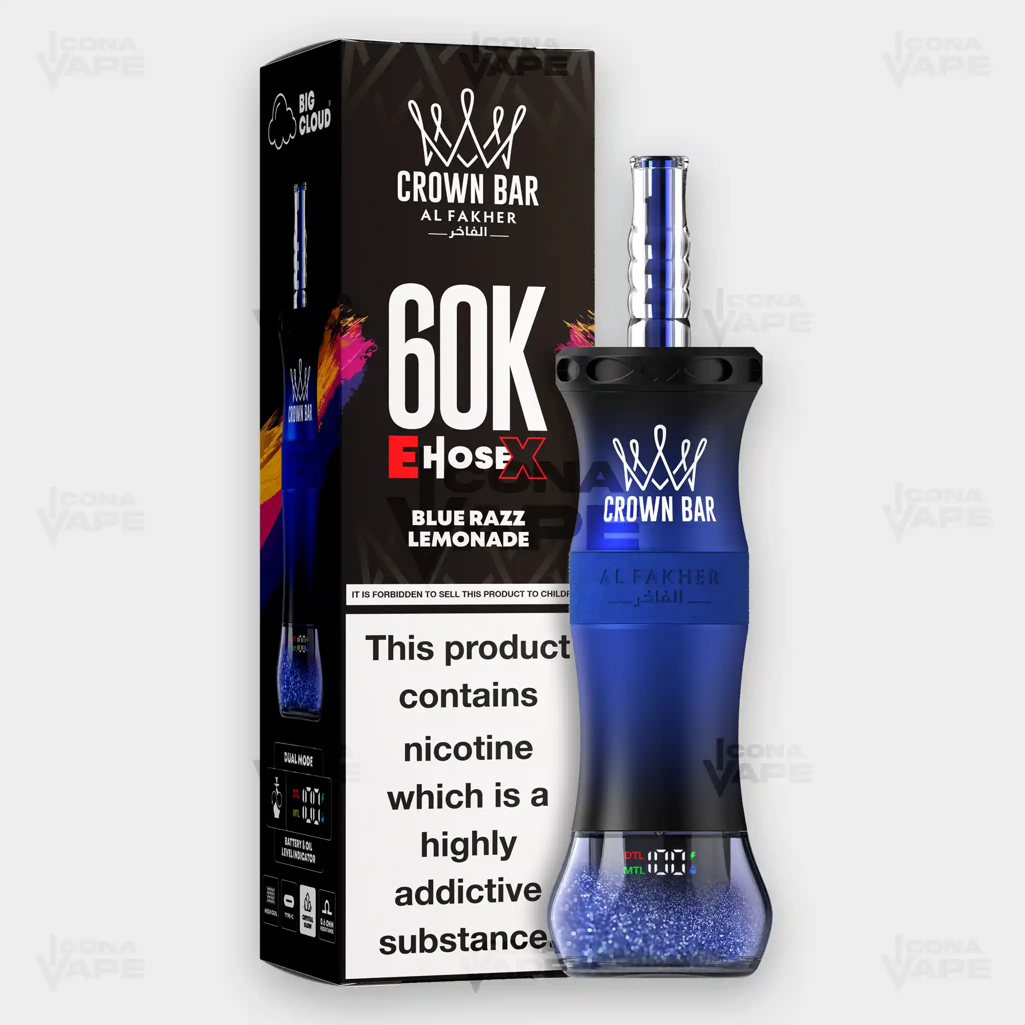 AL FAKHER CROWN BAR 60K E-HOSE X DISPOSABLE VAPE - Image 6