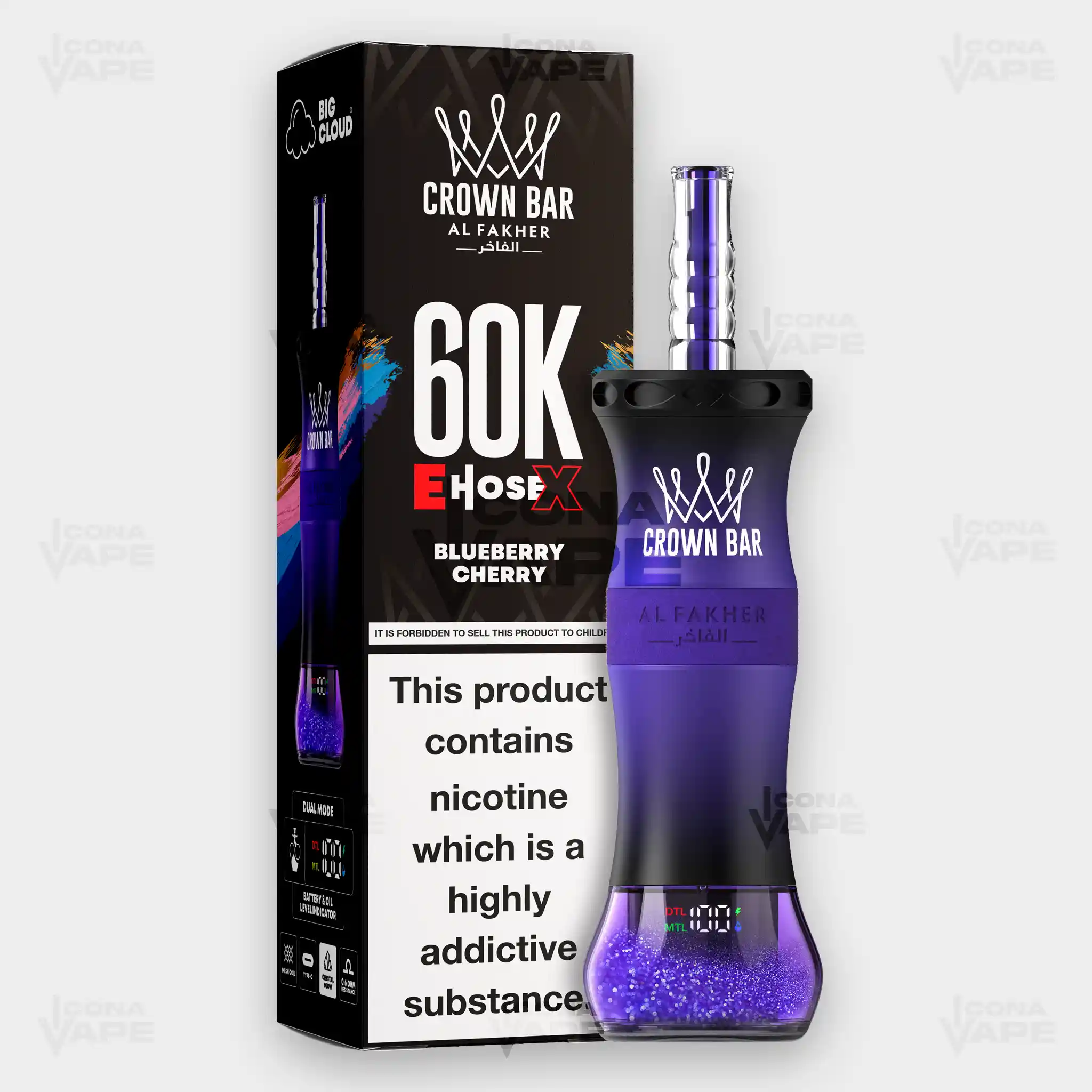 AL FAKHER CROWN BAR 60K E-HOSE X DISPOSABLE VAPE - Image 7
