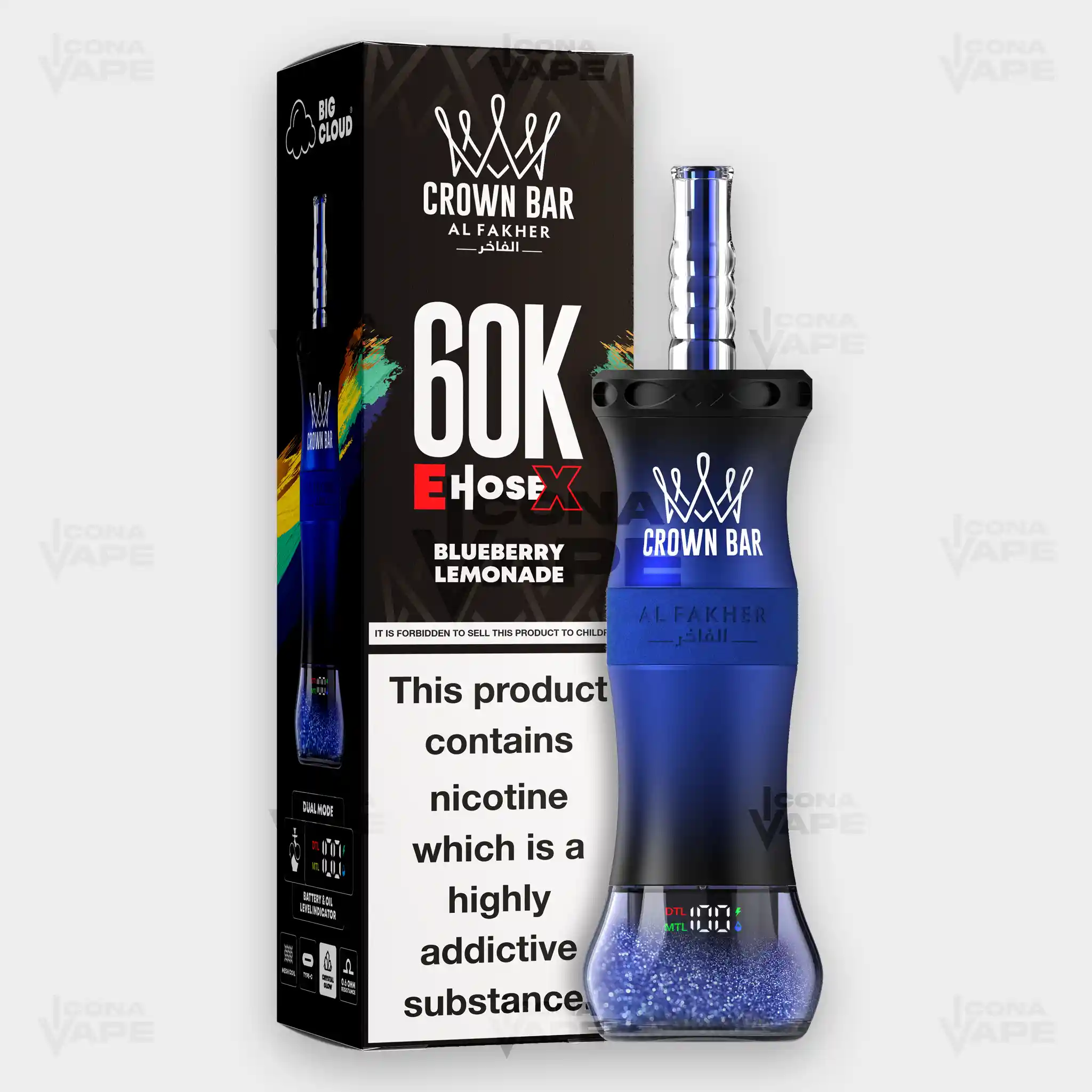 AL FAKHER CROWN BAR 60K E-HOSE X DISPOSABLE VAPE - Image 9