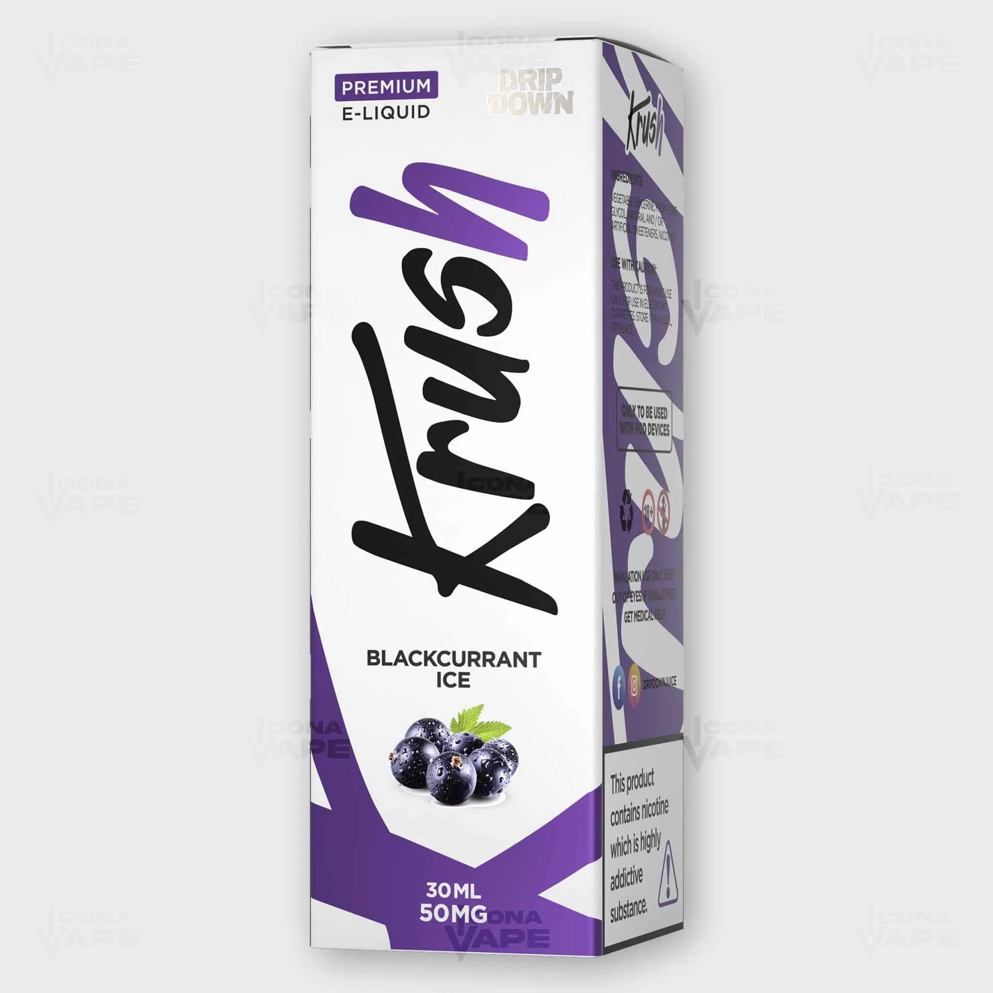 BLACKCURRANT ICE - DRIP DOWN KRUSH - 30ML - Image 2