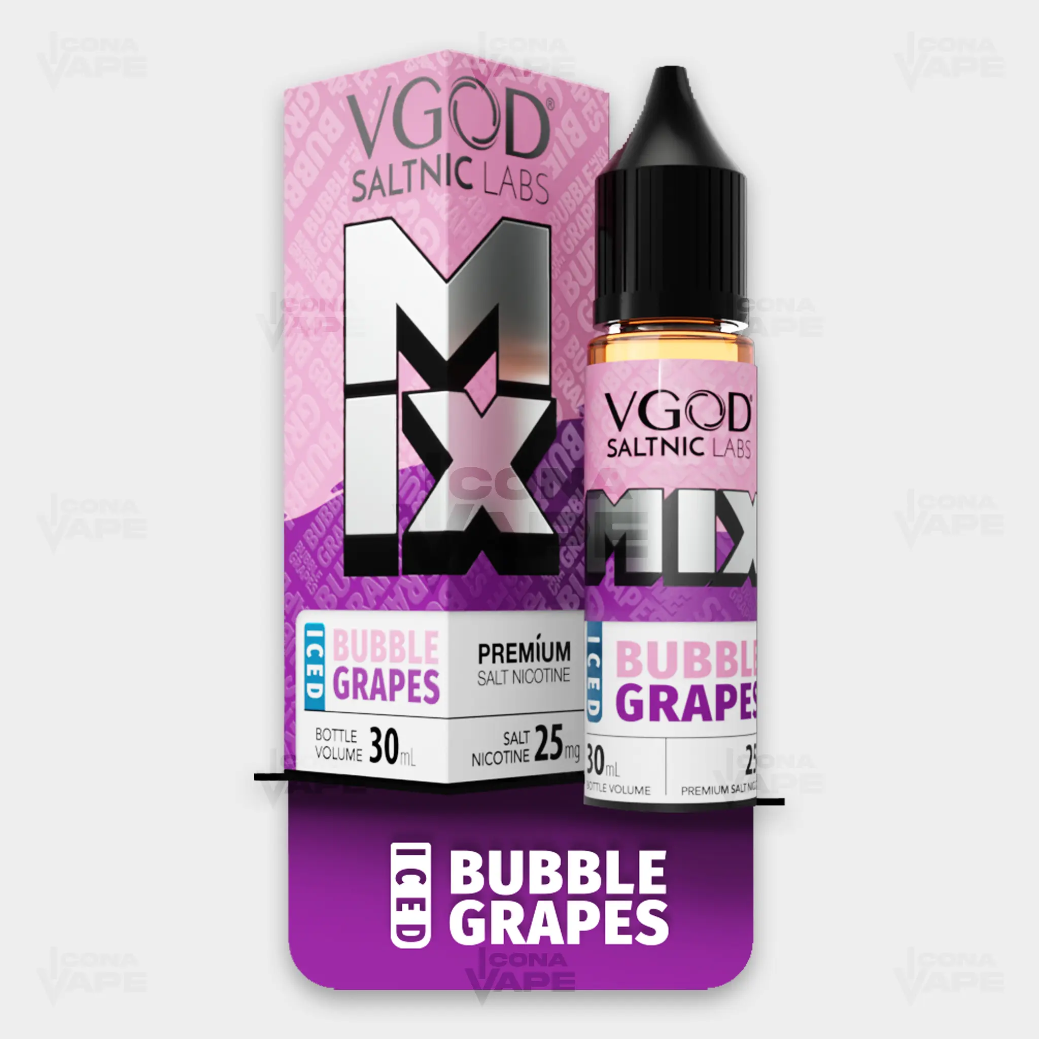 ICED BUBBLE GRAPES - VGOD SALTNIC MIX - 30ML