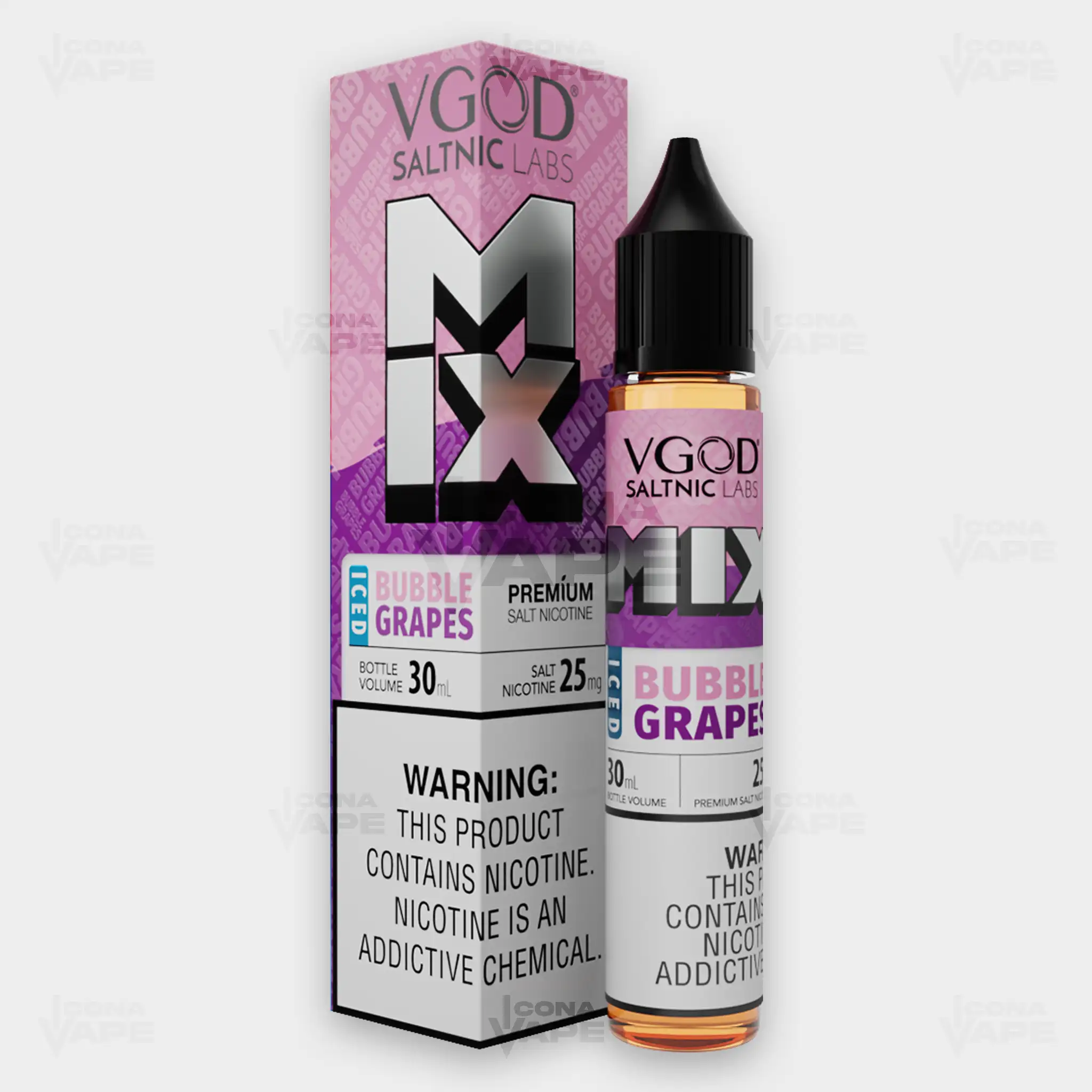 ICED BUBBLE GRAPES - VGOD SALTNIC MIX - 30ML - Image 2