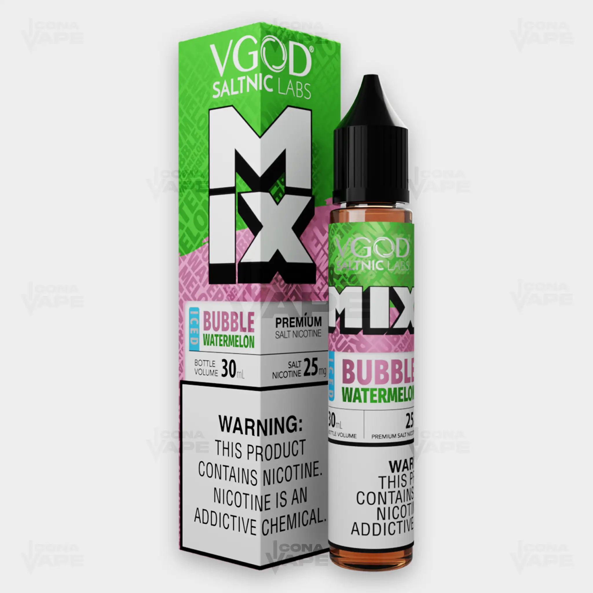 ICED BUBBLE WATERMELON - VGOD SALTNIC MIX - 30ML - Image 2