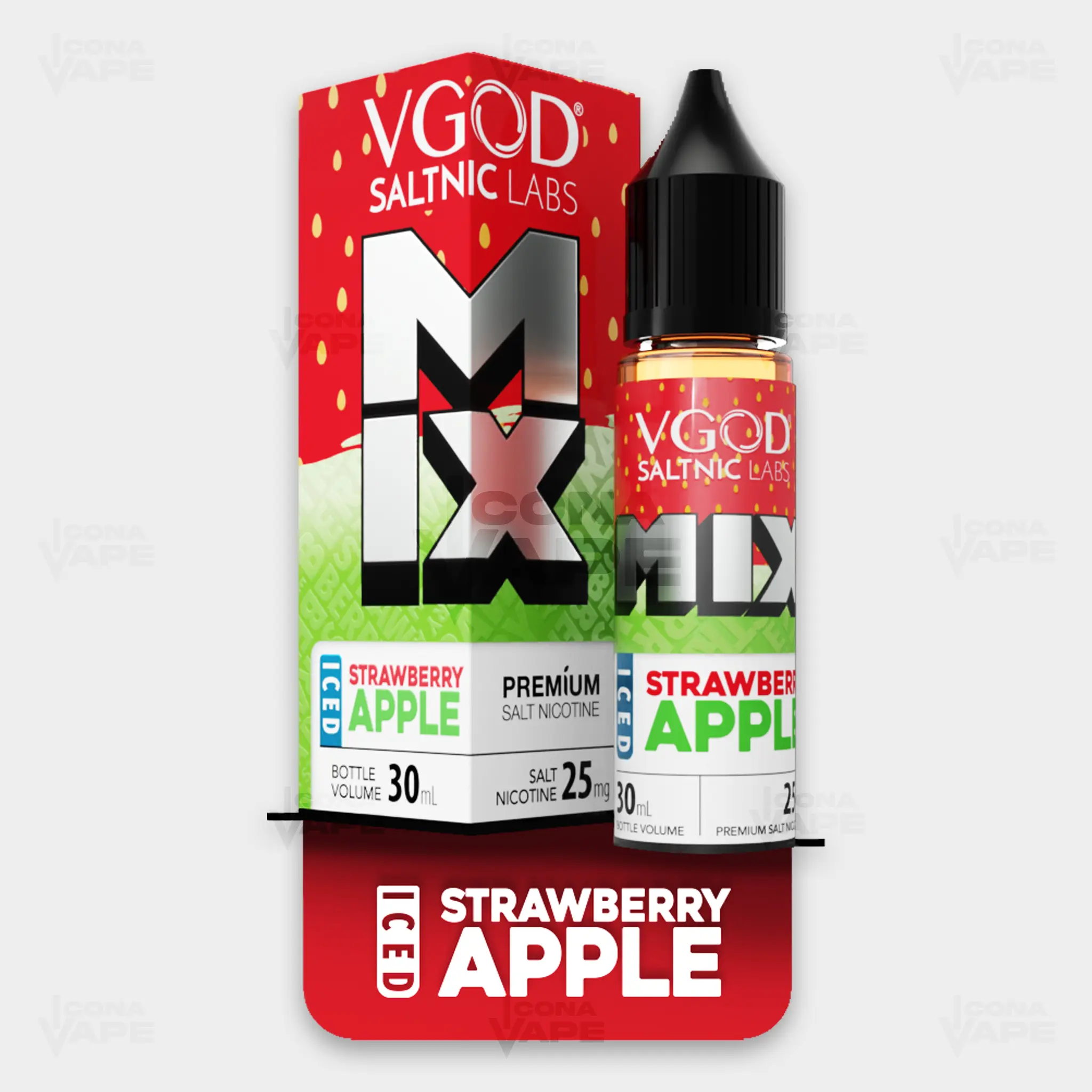 ICED STRAWBERRY APPLE - VGOD SALTNIC MIX - 30ML